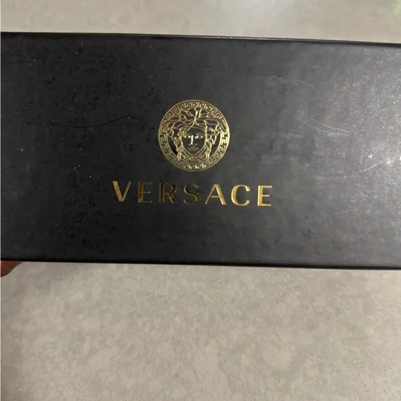 Versace Gold and Black Aviator Sunglasses